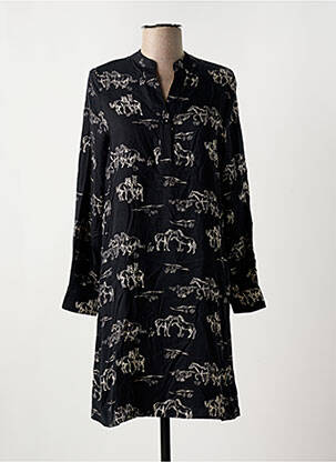 Robe courte manches longues manches longues noir LA FEE MARABOUTEE femme