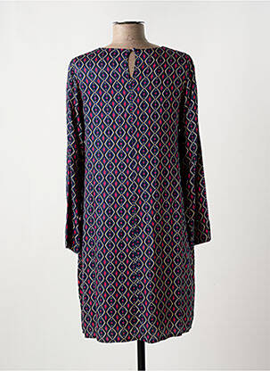 Robe mi-longue coupe fluide manches longues bleu LA FEE MARABOUTEE femme
