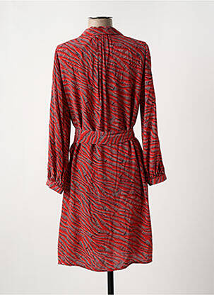 Robe mi-longue manches longues manches longues orange ONE STEP femme