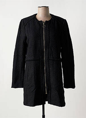 Manteau long coupe cintrée sans capuche noir J & W femme