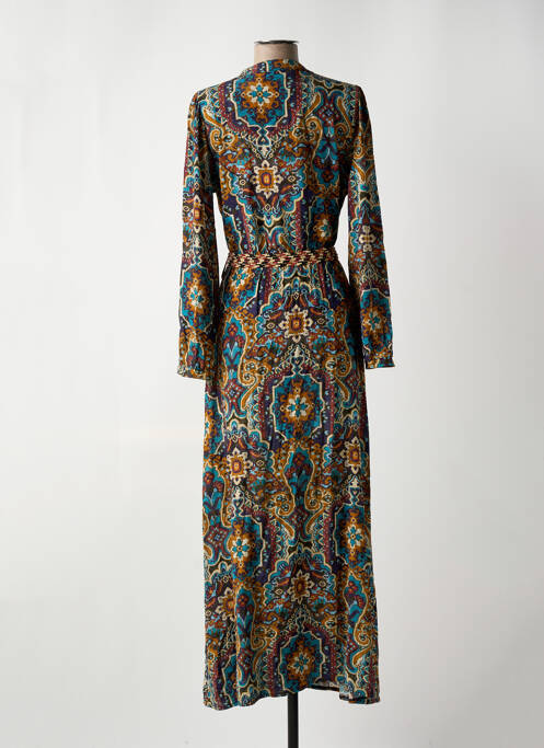 Robe longue manches longues manches longues bleu LA FEE MARABOUTEE femme