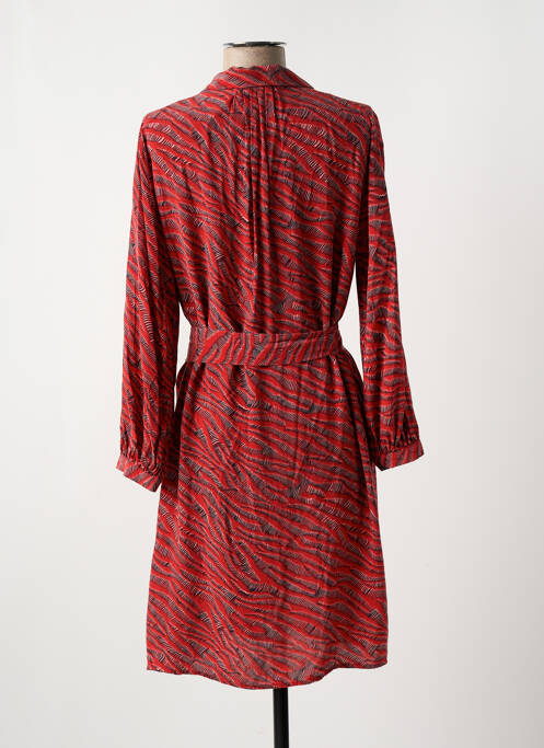 Robe mi-longue manches longues manches longues orange ONE STEP femme