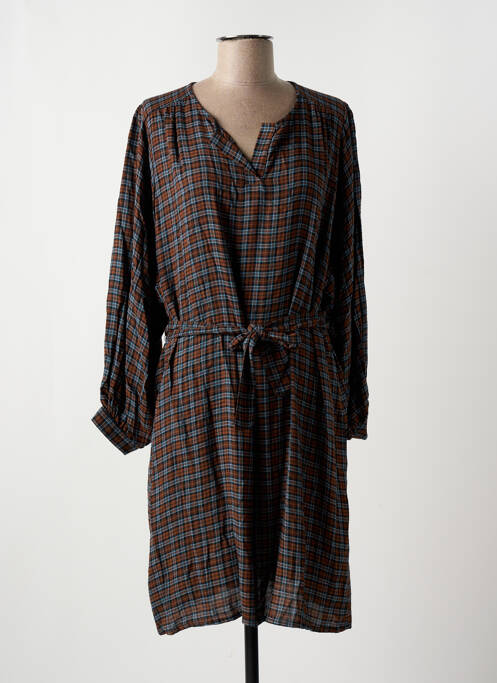 Robe mi-longue marron LA FEE MARABOUTEE pour femme
