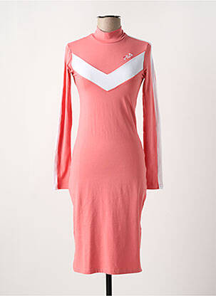 Robe mi-longue manches longues manches longues rose FILA femme