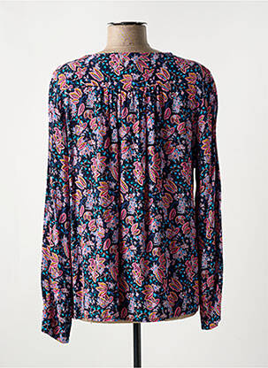 Blouse imprimé fleurs manches longues bleu LA FEE MARABOUTEE femme