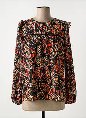 Blouse imprimé fantaisie manches longues noir LA FEE MARABOUTEE femme