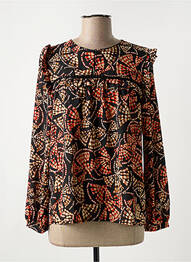 Blouse imprimé fantaisie manches longues noir LA FEE MARABOUTEE femme