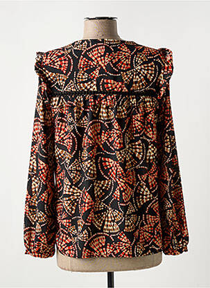 Blouse imprimé fantaisie manches longues noir LA FEE MARABOUTEE femme