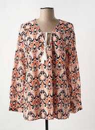Tunique manches longues imprimé fantaisie orange LA FEE MARABOUTEE femme