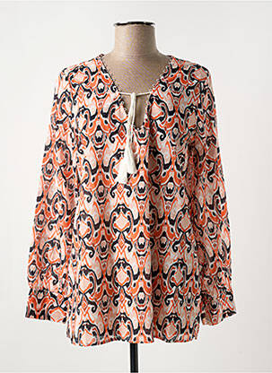 Tunique manches longues imprimé fantaisie orange LA FEE MARABOUTEE femme