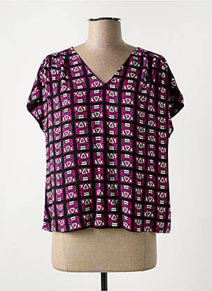 Blouse manches courtes manches courtes violet LA FEE MARABOUTEE femme