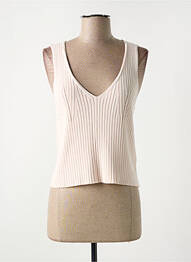 Pull coupe cintrée sans manche rose RODIER femme