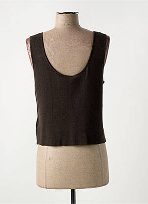 Pull coupe droite sans manche marron RODIER femme