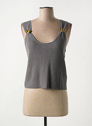 Pull stretch sans manche gris RODIER femme