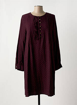Robe mi-longue coupe fluide manches longues rouge LA FEE MARABOUTEE femme