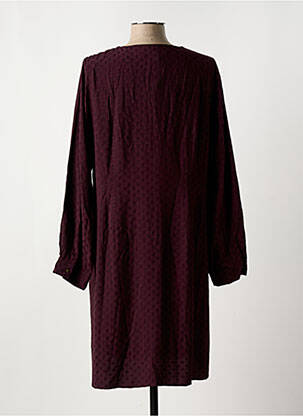 Robe mi-longue coupe fluide manches longues rouge LA FEE MARABOUTEE femme