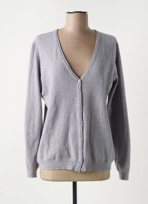 Gilet manches longues gris REAL CASHMERE pour femme