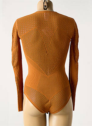 Body col rond manches longues marron WOLFORD femme