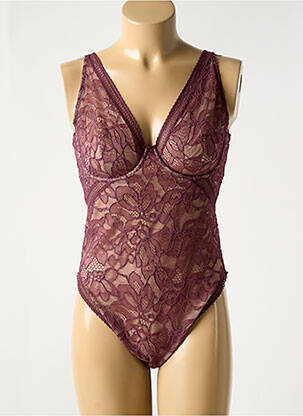 Body lingerie broderie violet WOLFORD femme