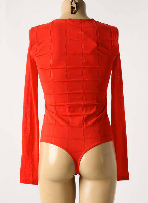 Body stretch manches longues rouge WOLFORD femme