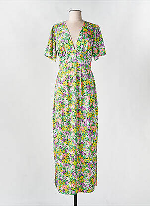 Robe longue manches courtes manches courtes vert HIPPOCAMPE femme
