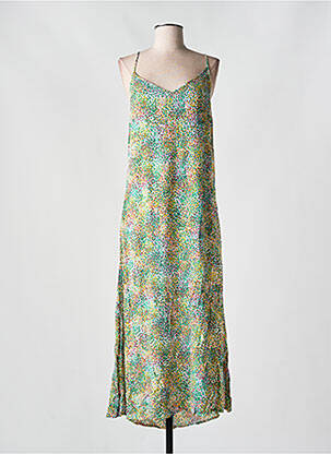 Robe mi-longue coupe évasée fines bretelles vert VERO MODA femme