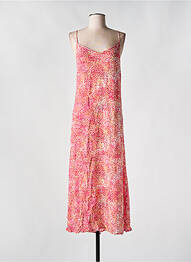 Robe mi-longue imprimé fantaisie fines bretelles rose VERO MODA femme
