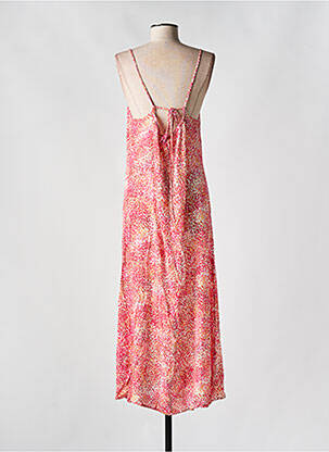 Robe mi-longue imprimé fantaisie fines bretelles rose VERO MODA femme
