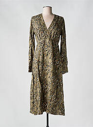Robe mi-longue manches longues manches longues vert LOLA ESPELETA femme