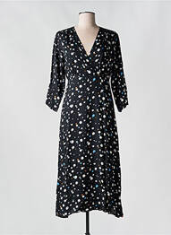Robe mi-longue manches 3/4 manches 3/4 noir LOLA ESPELETA femme