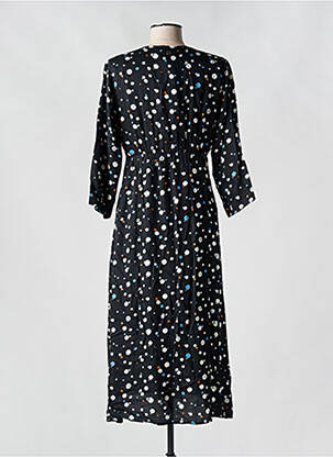 Robe mi-longue manches 3/4 manches 3/4 noir LOLA ESPELETA femme