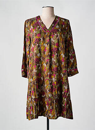 Robe courte manches 3/4 manches 3/4 marron LOLA ESPELETA femme