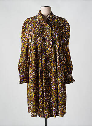 Robe courte coupe évasée manches longues vert LILI SIDONIO femme