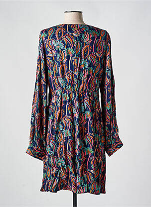 Robe courte coupe évasée manches longues bleu LOLA ESPELETA femme