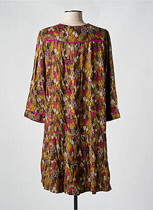 Robe courte manches 3/4 manches 3/4 marron LOLA ESPELETA femme