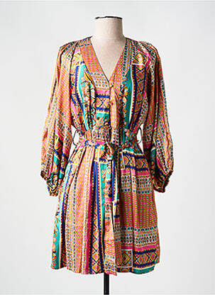 Robe courte manches longues manches longues orange MOLLY BRACKEN femme