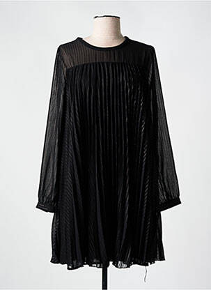 Robe courte coupe fluide manches longues noir LE TEMPS DES CERISES femme
