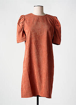 Robe courte fermeture zippée au dos manches courtes orange MOLLY BRACKEN femme