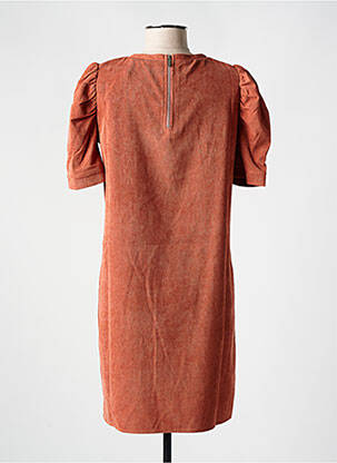 Robe courte fermeture zippée au dos manches courtes orange MOLLY BRACKEN femme