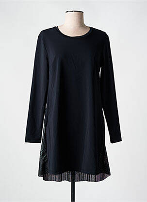 Robe courte manches longues manches longues noir HBT femme