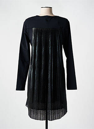 Robe courte manches longues manches longues noir HBT femme