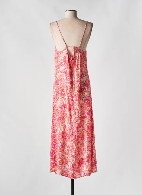 Robe mi-longue imprimé fantaisie fines bretelles rose VERO MODA femme