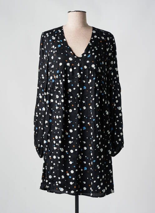 Robe courte coupe évasée manches longues noir LOLA ESPELETA femme