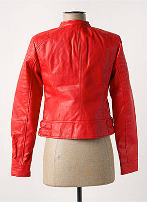Veste simili cuir manches longues rouge VERO MODA femme