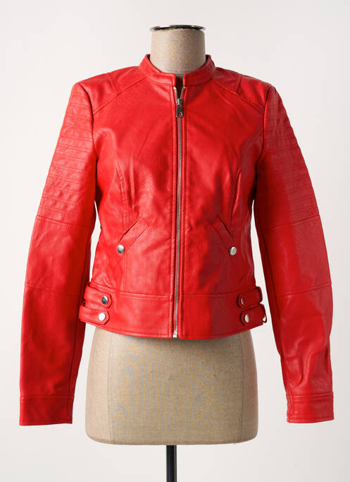 Veste simili cuir rouge VERO MODA pour femme