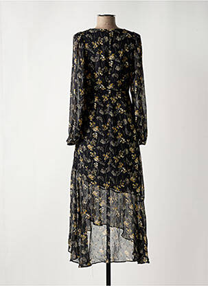 Robe longue manches longues manches longues noir LE TEMPS DES CERISES femme