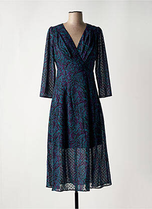 Robe mi-longue manches 3/4 manches 3/4 vert LOLA ESPELETA femme