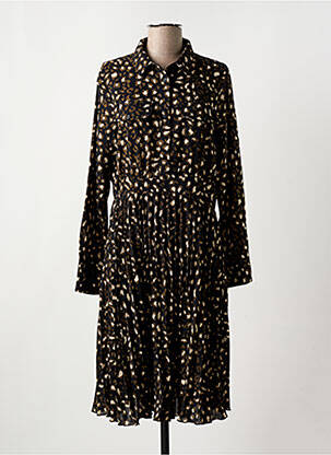 Robe mi-longue tissage crêpe manches courtes vert MOLLY BRACKEN femme