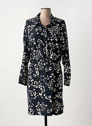 Robe mi-longue manches longues manches longues bleu LE TEMPS DES CERISES femme