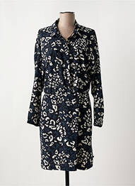 Robe mi-longue manches longues manches longues bleu LE TEMPS DES CERISES femme